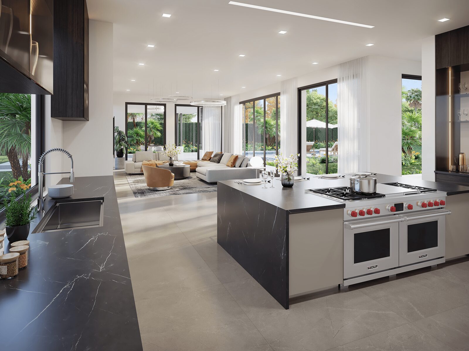 Chef's kitchen with professional range