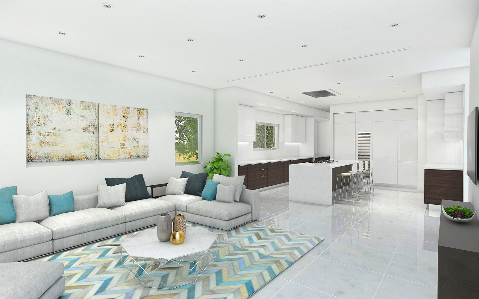 Main living room off the kitchen