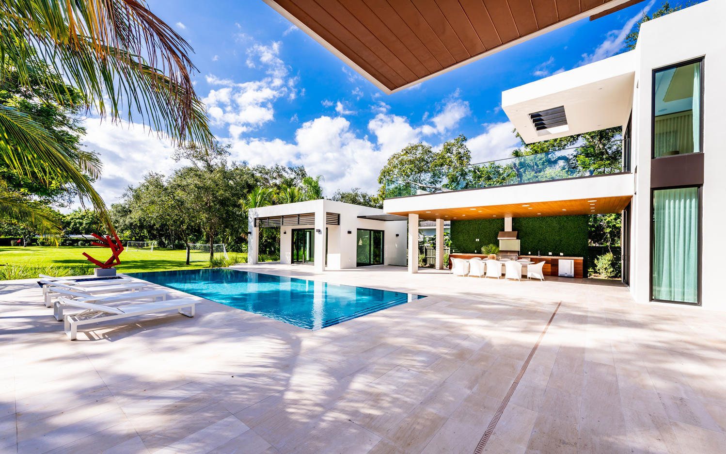 The pool pavilion and summer kitchen